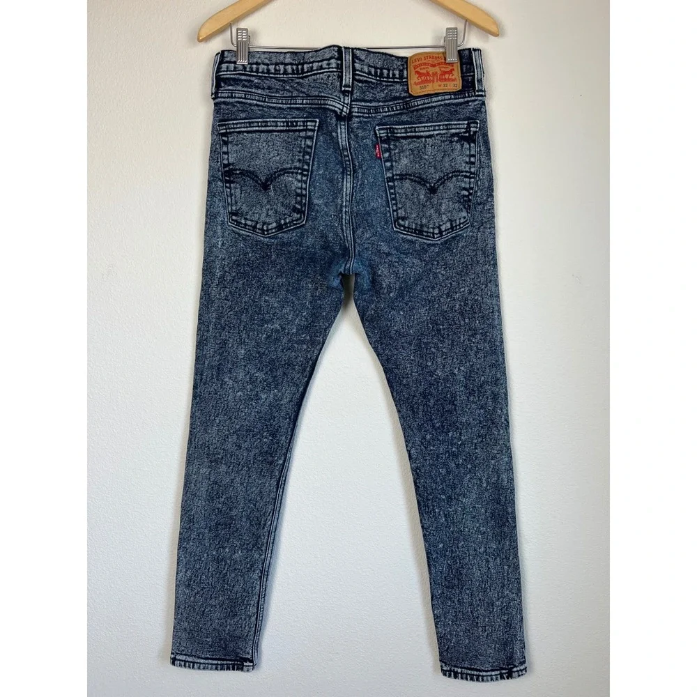Levis 510 Skinny Fit Jeans 32x32 Acid Wash Blue Denim Stretch Y2K Grunge